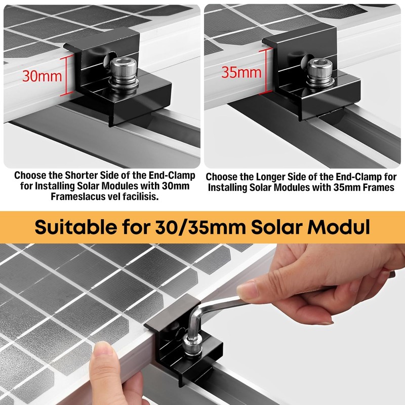 Solar Panel Mount Mounting Set for 2 Modules, 12 cm