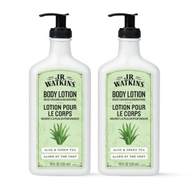 J.R. Watkins Daily Moisturizing Body Lotion, Aloe & Green Tea, 18 fl oz, 2 Pack