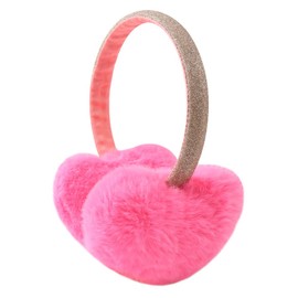 Girl Earmuffs Winter Toddler Ear Muff Kid Plush Ear Warmers With Soft Fleece Cute Bow Ear Covers 3-8Y (Heart Rose Red)