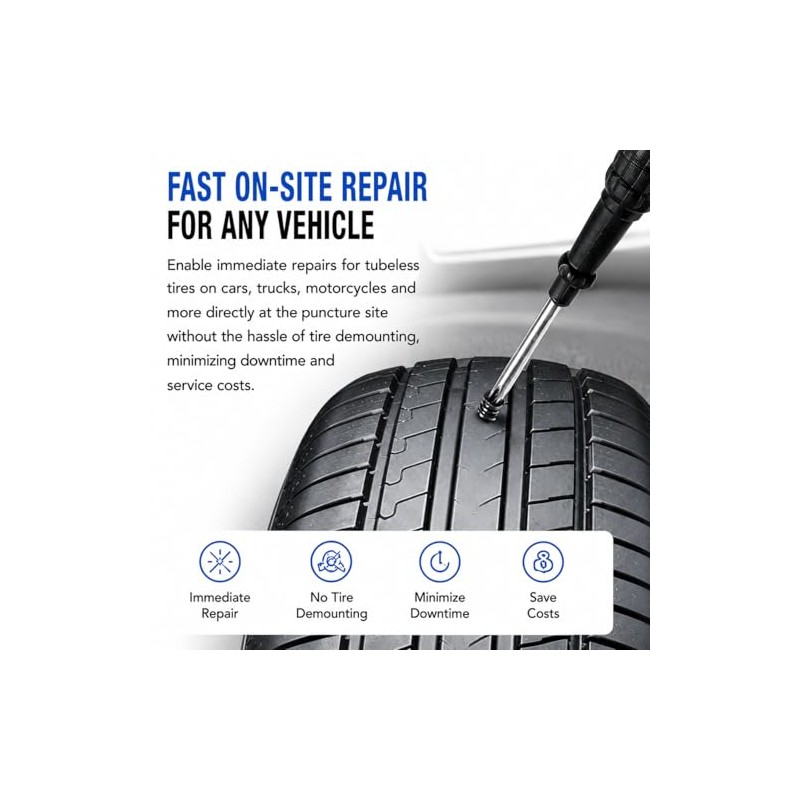 84-Piece Tire Repair Rubber Nail Kit with Screwdriver