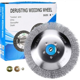 Lihaian Wild Herb Brush for Brush Cutter Grass Trimmer - Wild Herb Brush with 25.4 mm Bore, Base Diameter 200 mm, Can Effectively Remove Weeds and Moss Improved Concept 8 Inch Coarse Wire Brush