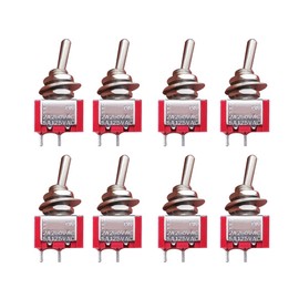mxuteuk 8pcs 2 Terminal 2 Position SPST Miniature Miniature Toggle Switch Car Dashboard On/Off 6A 125V 3A 250V MTS-101