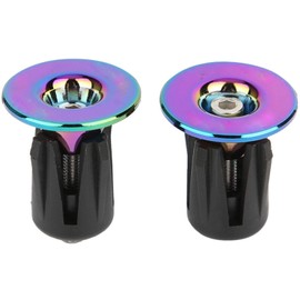 Kuuleyn Mountain Bike Grips Colourful Bar Ends Plug, 1 Pair Bar Ends Bicycle, Bicycle Handlebar Grips Bar Ends Screw Plugs Electroplated Colourful Bicycle Accessories for Mountain Bike, Road Bike,