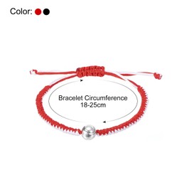 PATIKIL Baseball Bracelets, 2 Pcs Braided Baseball Gifts Adjustable Wristbands with Baseball Beads for Teenagers, Adults, Red White & Black White