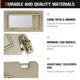 Sun Visor for KIA Sportage 2005-2010 Without Light, Right Passenger Side Beige SunVisor Replacement 85201-1F690LX