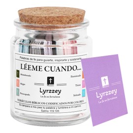 Lyrzzey Tarro de Versículos Bíblicos en Español(RVR 1960) con 102 Versículos Inspiradores: Leeme Cuando... Bible Verse Jar Spanish