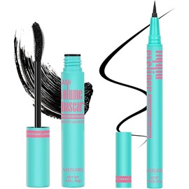 AMZGIRL LASH Black Mascara and Liquid Eyeliner Set, Waterproof Black Eye Makeup Set - Enhance Your Gaze with Natural Lasting Lift & Curl for Lashes and Pigmented Smudge-Proof Eye Liner