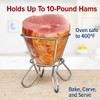 HIC Kitchen Roasting Wire Spiral Ham Roasting Rack, Chrome-Plated Steel,