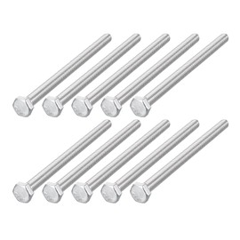 METALLIXITY Hex Bolts (M8-1.25 x 120mm) 10Pcs, 304 Stainless Steel 18-8, UNC Coarse Thread, Fully Threaded, External Hex Drive, Hex Head Screw Bolt - for Furniture Repair