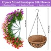 Waipfaru Artificial Flowers for Outdoors, Fake Hanging Plants Flowers with