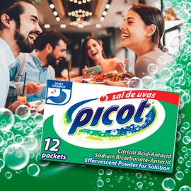 Sal de Uvas PIcot, Effervescent Powder Solution, Antacid, 0.17 Oz, 6-Pack of 12 Packets, 6 Boxes