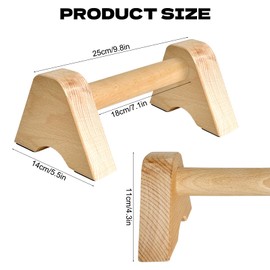 COODHI Premium Wooden Push Up Bars, Non-Slip Base Joint-Friendly Beech Wood Calisthenics Equipment, 2 Pushup Stands with Sweatband Wrist Strap Storage Bag Anti Slip Tape for Home Strength Training