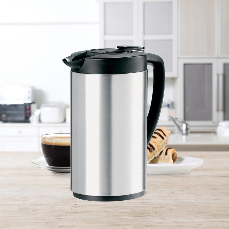 OGGI Oval Carafe Glass Liner - Stainless Steel Body, 1