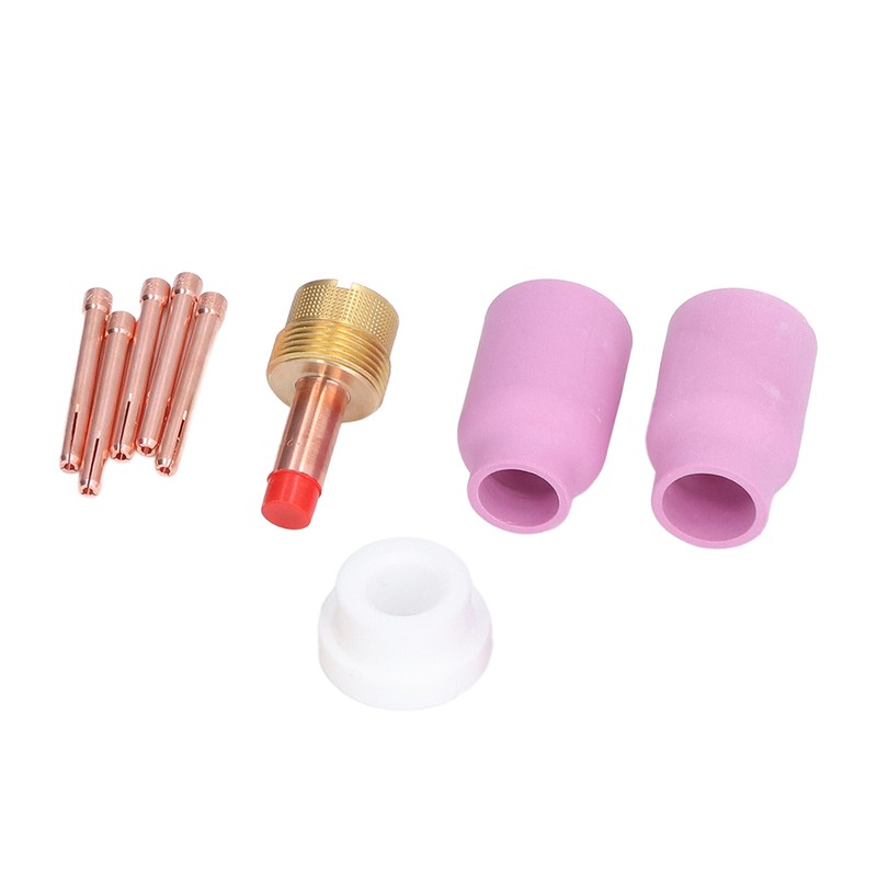 9Pcs/Set TIG Gas Lens Collets Body Brass Nozzle Ceramic Cup