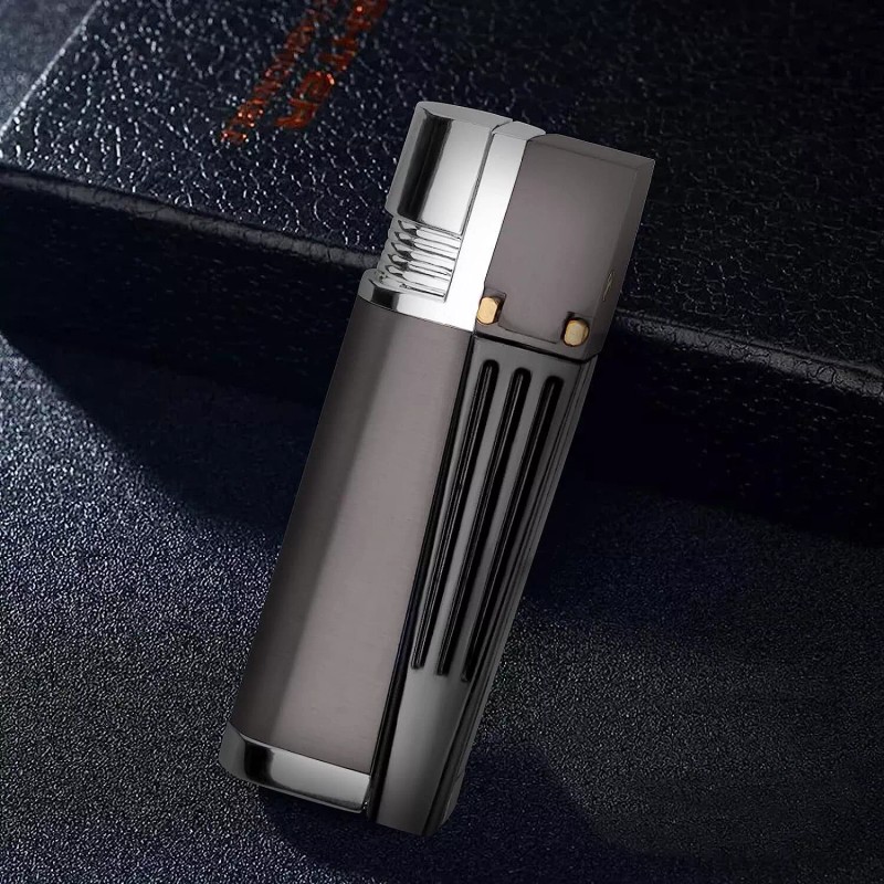 Unbranded Foldable Metal Lighter Pipe Combination Portable Smoking Lighter Black