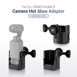 JJC Expansion Adapter for DJI Osmo Pocket 3 Protective Cage Bracket with Hot Shoe Mount & 1/4-20‘ Screw Holes/Osmo Pocket3 Action Quick-Release