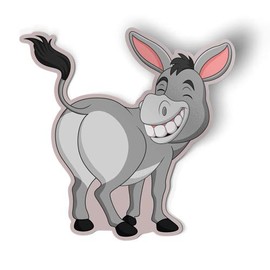 Squiddy Donkey Shiny Ass Shiny Smile Donkey - Vinyl Sticker Decal for Phone, Laptop, Water Bottle (2.5" Wide)
