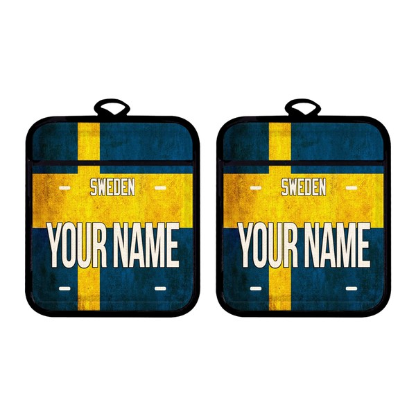 Bleu Reign Oven Mitt and Potholder Set Personalized Custom Name