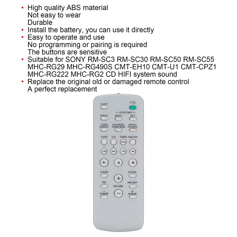 For Sony RM-SC55 RM-SC50 ABS Replacement Plastic Remote Control Portable