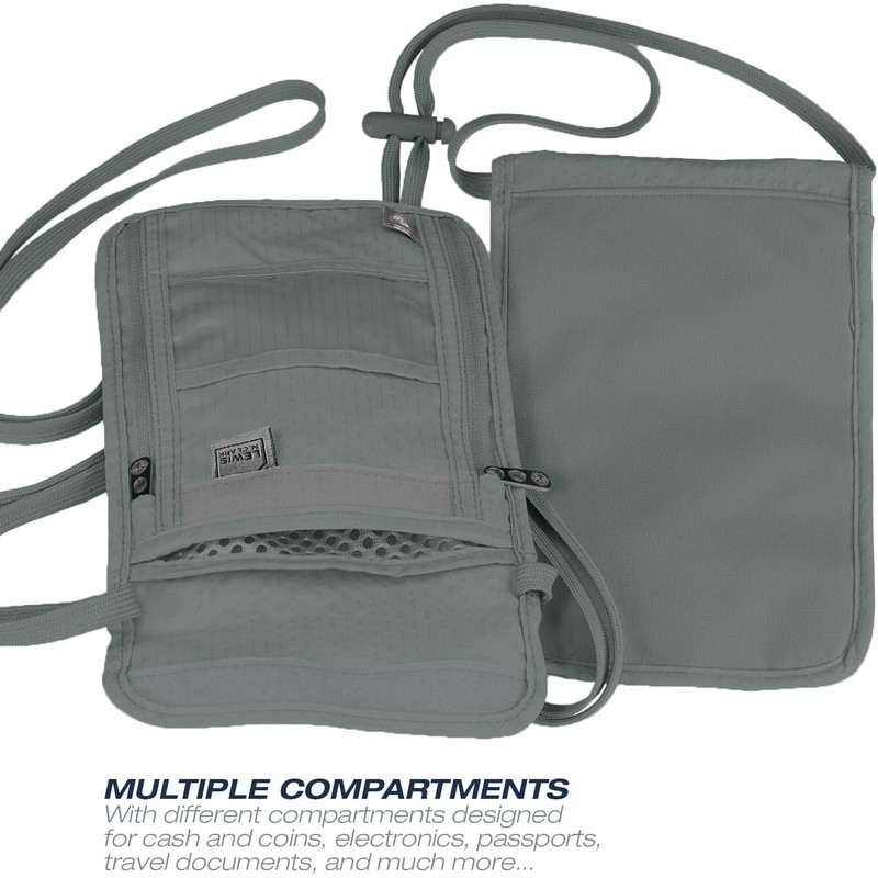 Lewis N. Clark Cartera de cuello con bloqueo RFID, bolsa