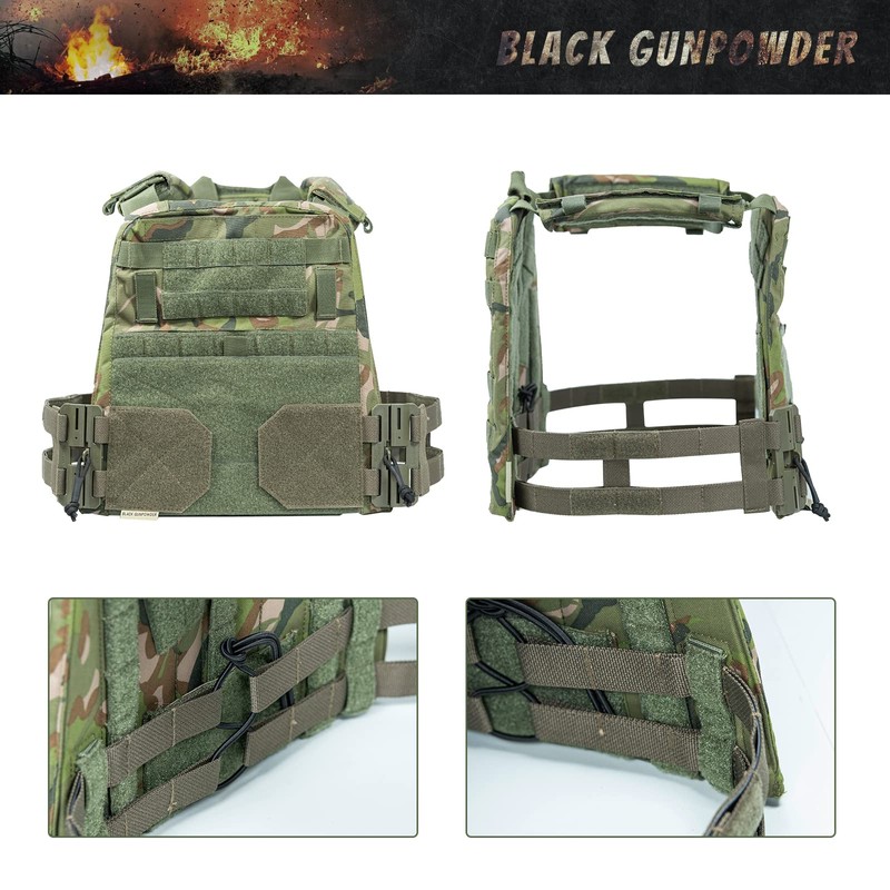 Black Gunpowder Tactical Two-Band Quick Release Cummerbund Elastic String Magnetic