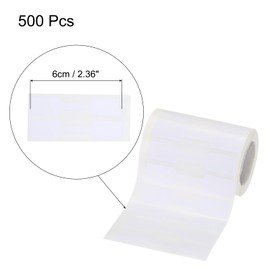 QUARKZMAN 1 Rolle Danke Blanko Manipulationssichere Etiketten 0,47x2,36 Zoll Selbstklebende Hantelform-Aufkleber für Kaffeetasse, Aufbewahrungsglas, 500 Stück/Rolle Weiß