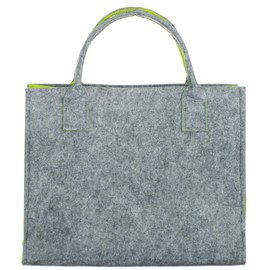Brandsseller Practical shopping bag, leisure bag, storage container made of felt, approx. 35 x 20 x 28 cm, light grey/light green, Light Grey/Light Green
