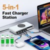 5-in-1 USB C Charger Station with LED Colour Nighting,72W 4-Ports