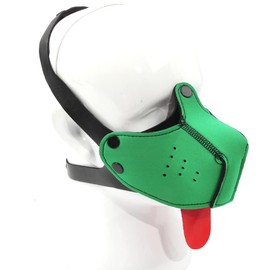Neoprene Puppy Face Muzzle Dog Hood Mask Play Hoods Green