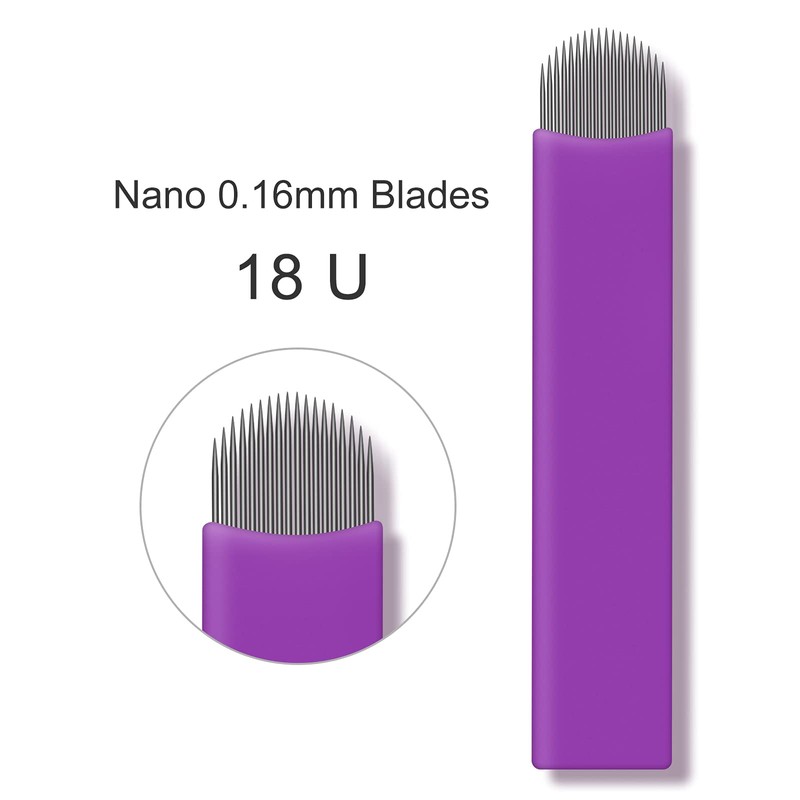 Purple Microblading Needles Nano 0.16 mm Eyebrow Stainless Steel Tattoo