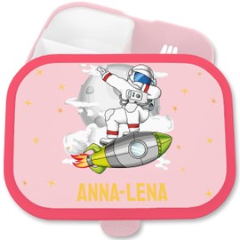 Children's Campus Lunch Box for Mepal - Space - Astronaut Dabbing Rocket Space Space Spaceman Universe - 750 ml - Pink - First Grade Gifts Nasa Fans Spaceship Space Child Shuttle Rockets