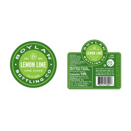 Boylan Bottling Craft Cane Sugar Soda - Lemon Lime 12oz Glass Bottle (12 Pack, Lemon Lime)