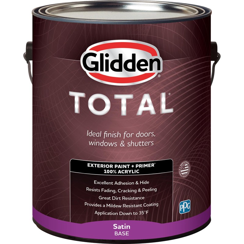 Glidden Total Exterior Paint & Primer All-in-One, Chalky Blue/Blue, Satin,