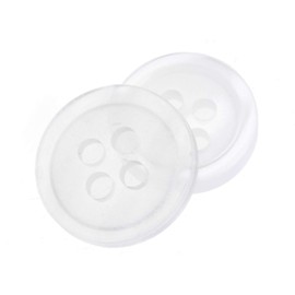 dophee 100pcs Plastic White Buttons for Crafts, 4 Holes Round Clear Sewing Buttons for Clothing Shirt Jeans Clothes DIY and Holiday Decoration - 10mm/0.39"