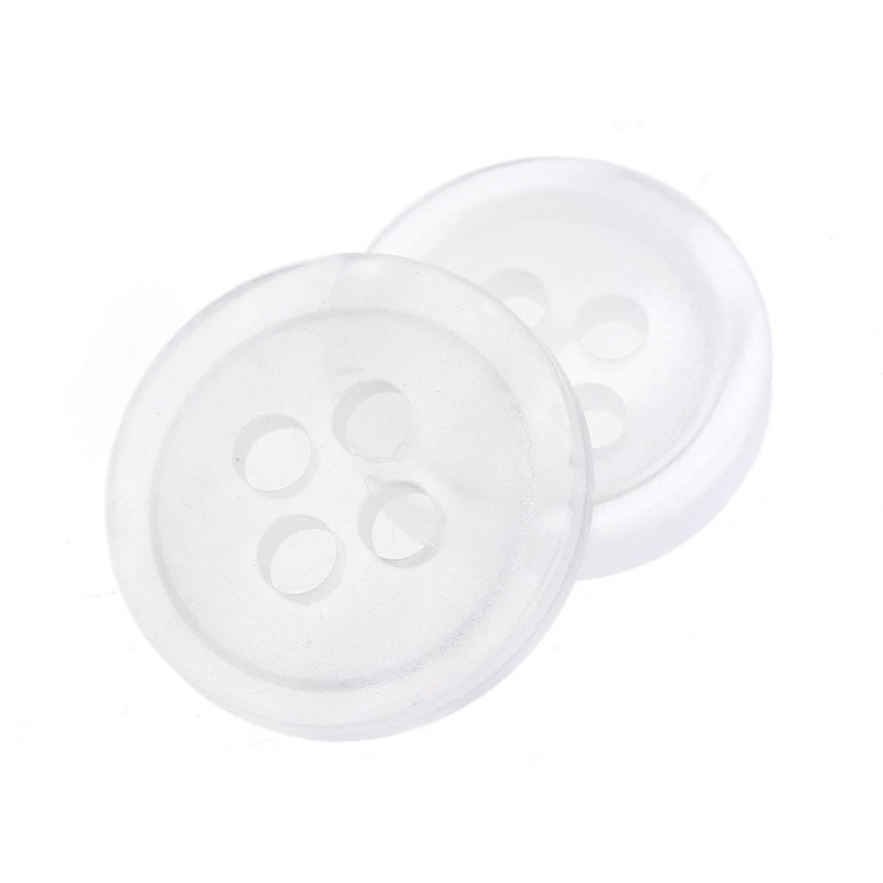 dophee 100pcs Plastic White Buttons for Crafts, 4 Holes Round