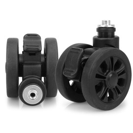 Zoofen Luggage Wheels Replacement with Brake - 2pcs Wear-Resistant Suitcase Spinner Wheels for Luggage (Black)