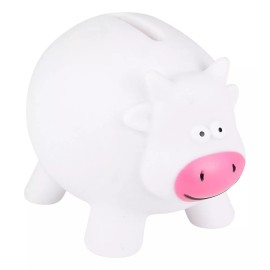 Promopcion Alcancía Vaca Mini Plástico Para Niños 6.5 X 6 Cm Ahorro