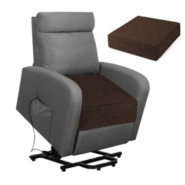 FlyGulls Recliner Cushions for Elderly 20"x20"x5" Extra Large Seat Cushion for Couch Armchair Wicker Chairs Square Chair Cushions with Non-Slip Backing and Textured Washable Cover Coffee