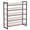 SONGMICS 5-Tier Metal Shoe Rack Adjustable to Flat or Slant