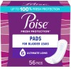 Poise Incontinence Pads for Women 6 Drop Ultimate Absorbency Long