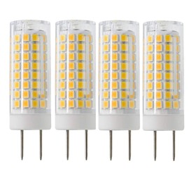 SYXKJ G8 Led Bulb, Dimmable 7W G8/GY8.6 Bi-pin Base Bulb, AC120V 720lm, Under Cabinet Counter Light, Kitchen Puck Lights 4 Pack (Warm White)