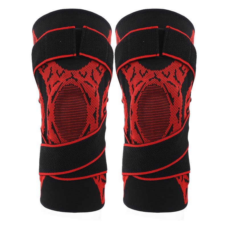 2Pcs Elastic Knee Compression Sleeve Breathable Sports Knee Brace for