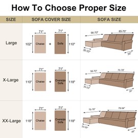 CAPALOCA Sectional Couch Covers, 2 Pieces Chenille Sofa Cover L Shaped Couch Cover Blanket for Dogs Washable Sofa Slipcovers Pet Furniture Protector (X-Large: 71" x 110" + 71" x 118", Beige)
