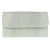 Girly Handbags Croc Suede Clutch Bag Italian Leather - Off