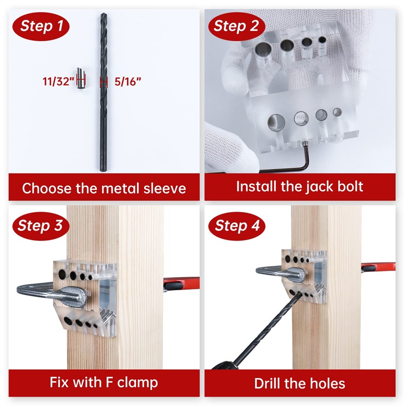 Muzata 30 90 Degree Cable Railing Angle Drill Guide Jig