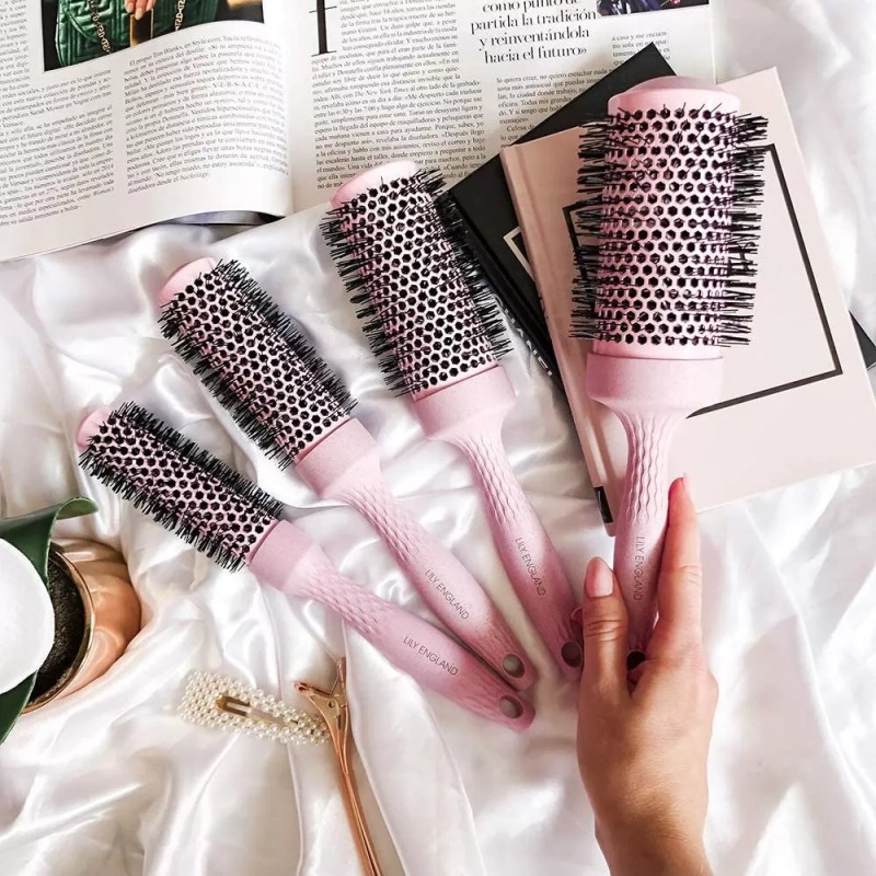 LYLYSTYLO Kit De Cepillos Redondos Varios Tamaños Color Rosa +