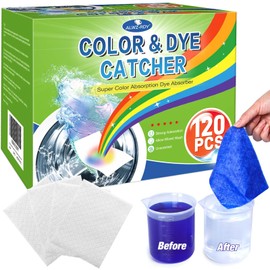 Color Dye Catchers for Laundry 120ct, Super Absorption Color Trapping Sheets Allow Mixed Wash, Dye Guard Grabber Sheets for Home or School, Maintain Original Color of Clothing, Fragrance Free, White