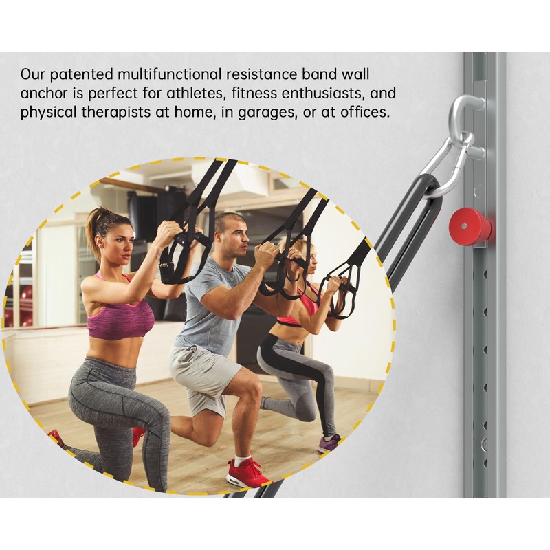 Adjustable Resistance Band Anchor Workout System - Wall Mount Pulley