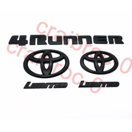 Toyota Overlay ! New 2014-2023 Toyota 4Runner Limited Matte Black OUT Emblem Kit 5 Pcs