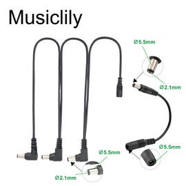 Musiclily Pro US Standard Power Supply Adapter DC 9V with 3 Way Daisy Chain Cable & Reverse Polarity Cord for Guitar Effect Pedals